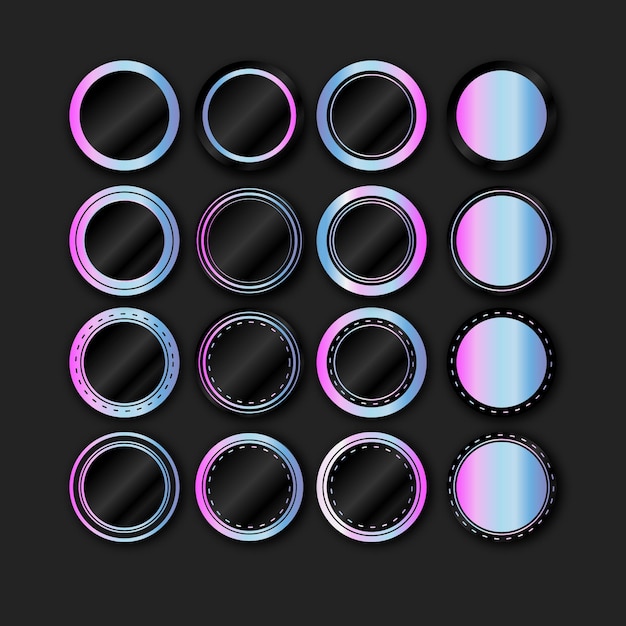 Vector set of hologram labels