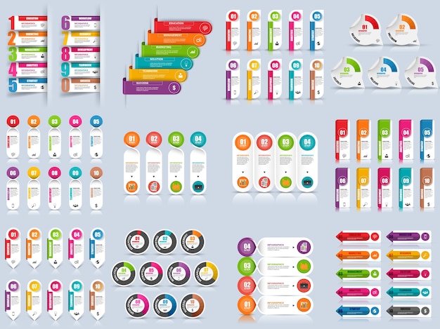 Vector set of infographic elements vector design template. can be used for workflow layout, data 