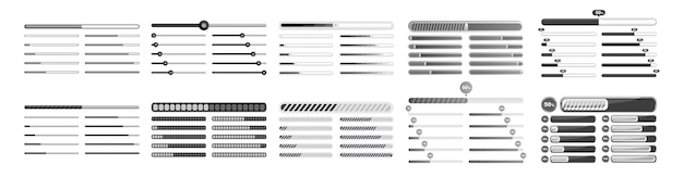 Vector set loading bar icons progress bar loading signs buffer loader or preloader