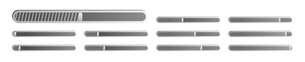 Vector set loading bar icons progress bar loading signs buffer loader or preloader