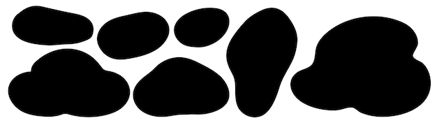 Vector set of rock silhouette stone silhouette collection elements isolated on white background