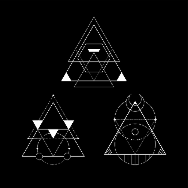 Vector set sacred triangle 