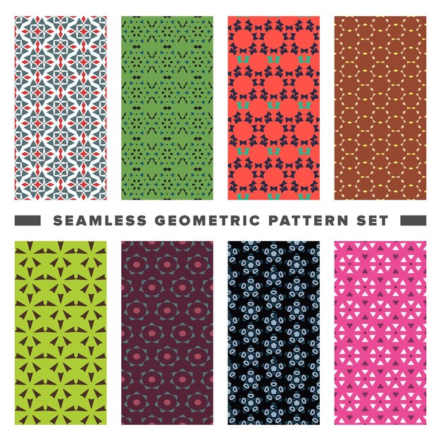 Vector set of seamless decorative geometric shapes pattern
