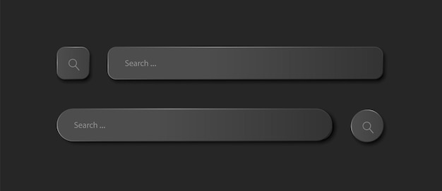 a set of search strings on a black background realistic search icon