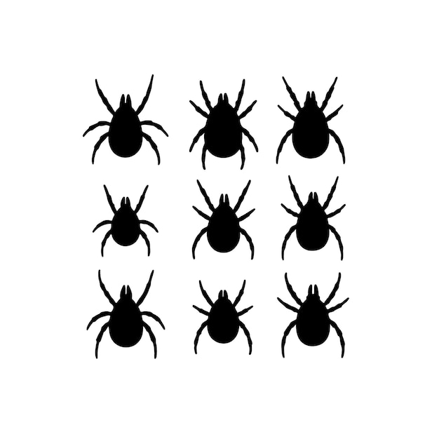 Vector set of silhouette mites animal vector