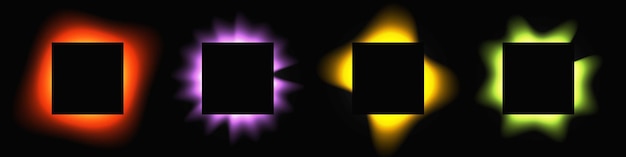 Vector set of square illuminate light frames