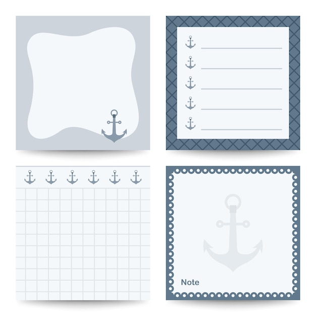 set of square notepads with anchor