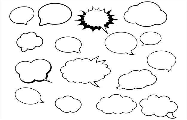 Vector a set of stickers speech bubbles vecto
