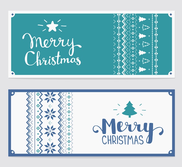 set of text merry christmas and knitting pattern