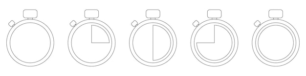 Vector set of timer vector icon stopwatch symbol vector countdown circle clock counter timer fast time icon