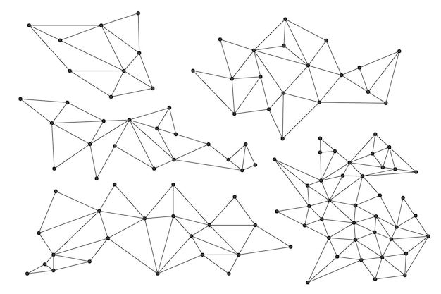 Vector set of triangular linear elements triangular templates isolated polygonal graphic elements vector