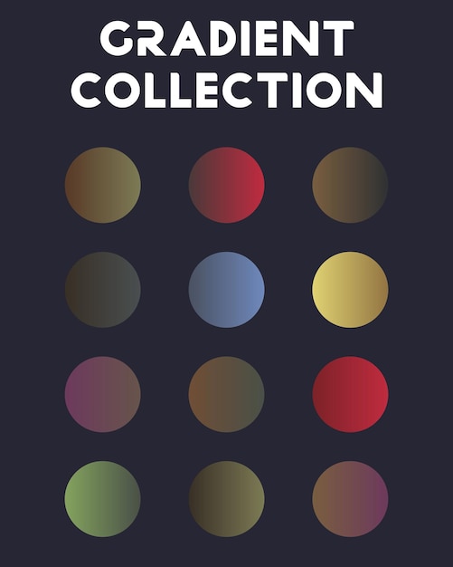 Vector set of universal color gradients for design. vector illustration