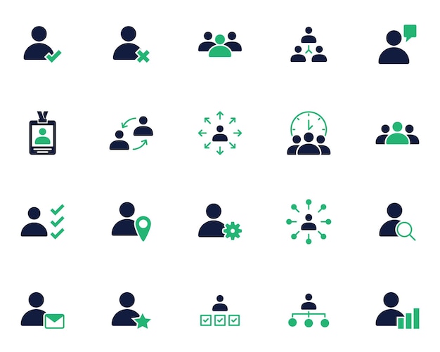 set of user icons identity personal