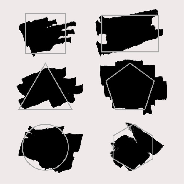 Vector set of vector brush strokes