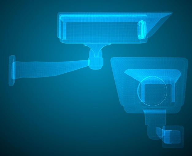 Vector set of vector images cctv camera