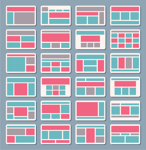 Vector set of vector sitemap for creating flowchart navigation of architecture, structure, templates