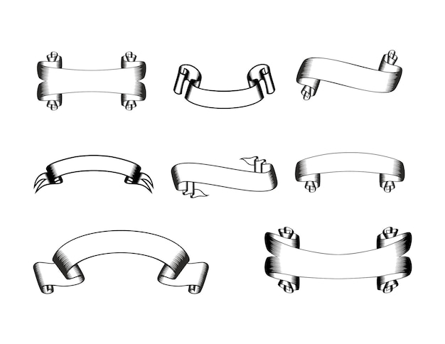 Vector set of vintage ribbons vector