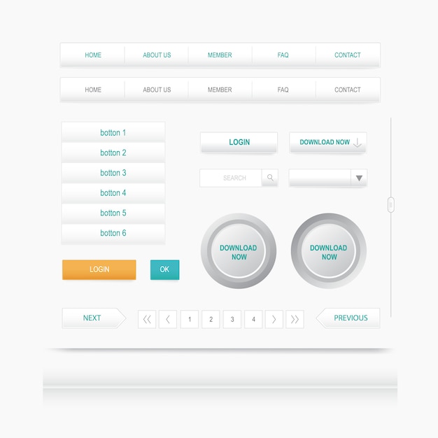 Vector set web elements. site navigation menu button. design template