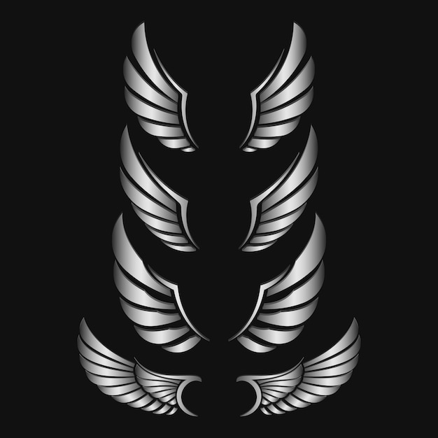 Vector set of wings