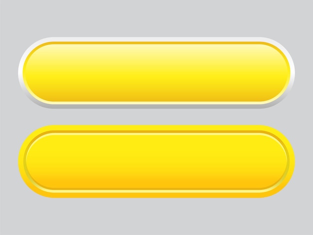 Vector set of yellow empty buttons for ui web design app interface game and digital projects