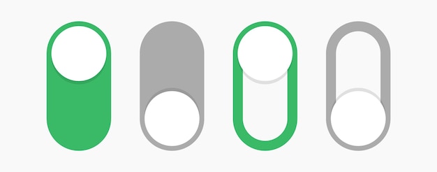 Vector sets on and off toggle switch buttons vector buttons slider suitable for simple ui design