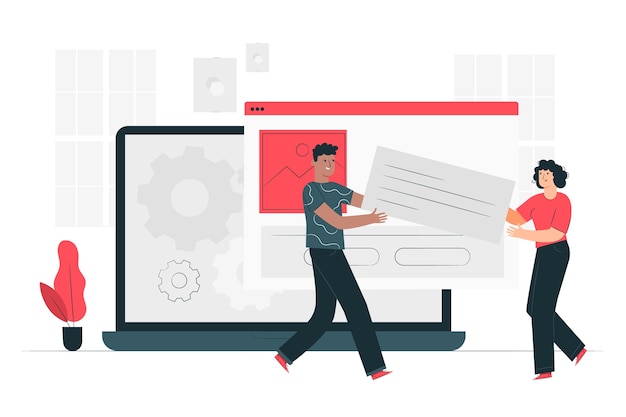 Vector setup concept illustration