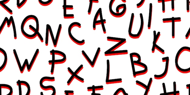 Vector shadow alphabet letters seamless pattern