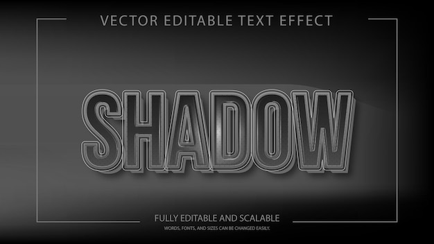 Vector shadow text effect black and white text long shadow effect