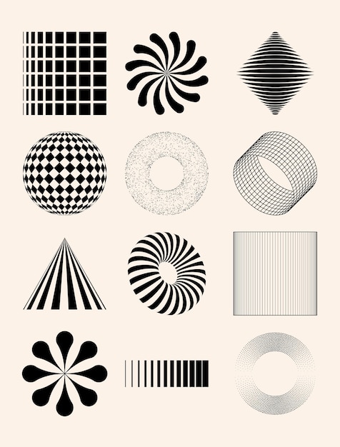 Vector shape abstract symbol asset y2k icon element geometric