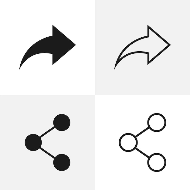 Vector share symbol ui design element illustration set
