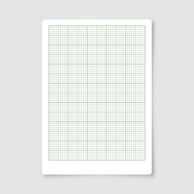 Vector sheet of graph paper with grid millimeter paper texture geometric pattern green lined blank for