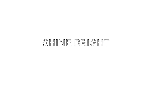 Vector shine bright outline text