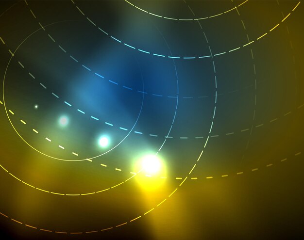 Vector shiny circles glowing abstract background