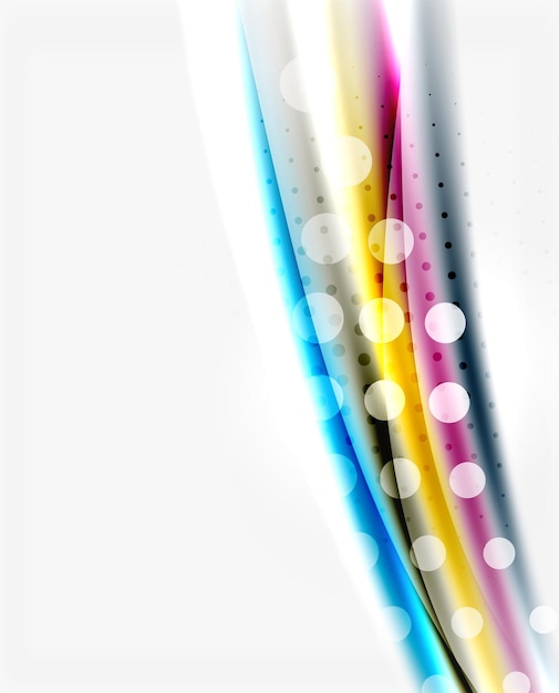 Vector shiny color lines on white background motion