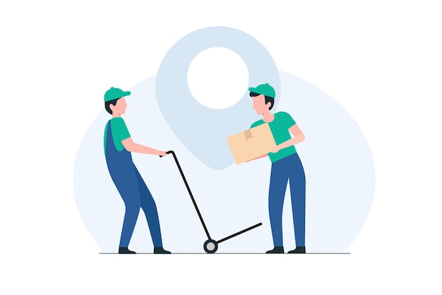 Vector shipping staff preparing delivery packages efficient packaging process logistics operations package