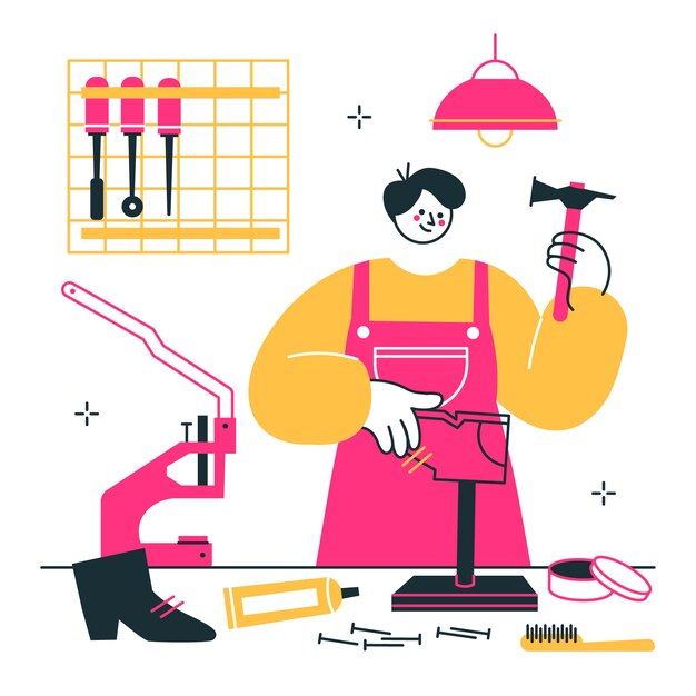 Vector shoemaker   concept illustration