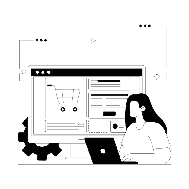 Vector shopping app vector outline illustration eps 10 file