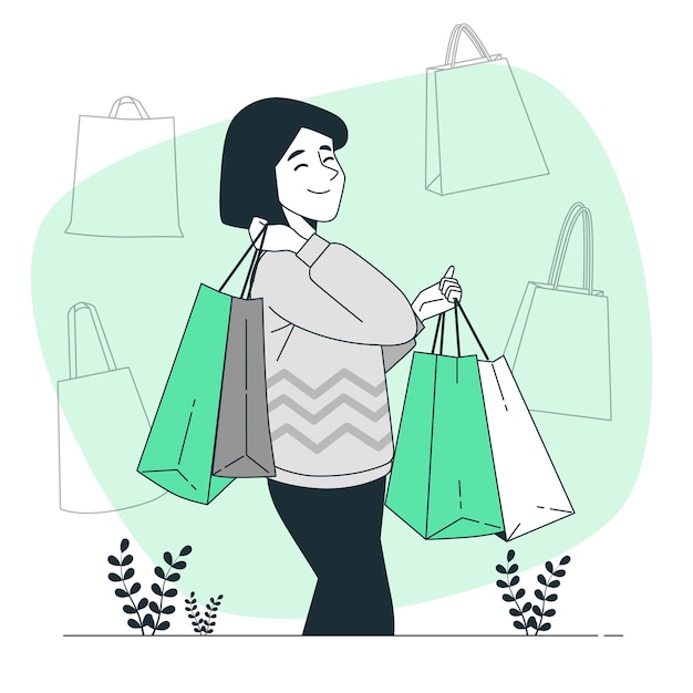 Vector shopping bag concept illustration