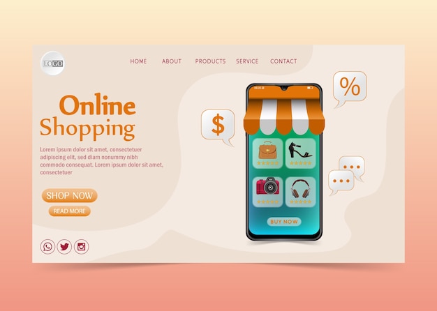 Vector shopping online design concept on mobile application