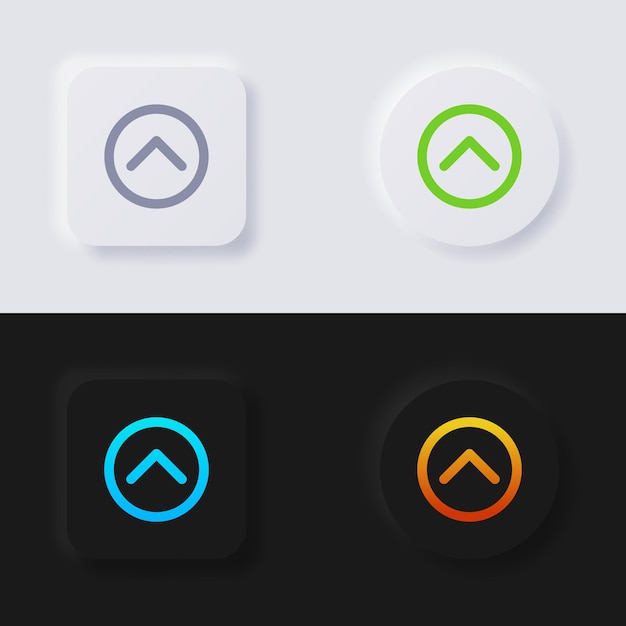 Vector shorten arrow button icon set multicolor neumorphism button soft ui design for web design application ui and more button vector