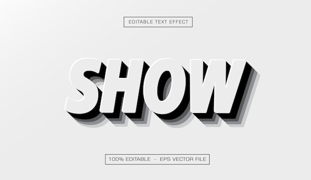Vector show 3d text effect