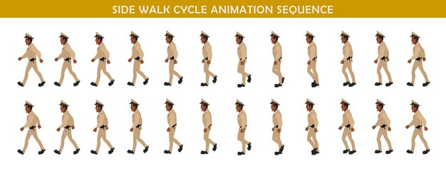 Vector sidewalk walk cycle animation
