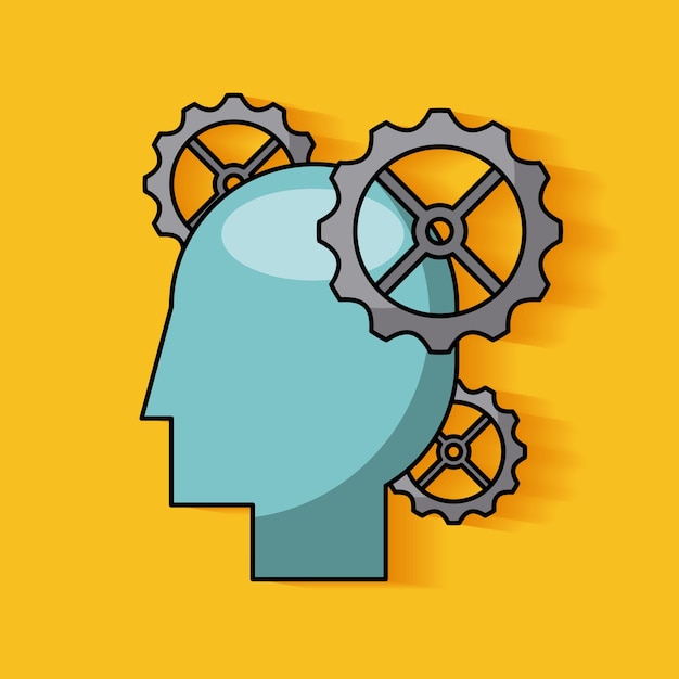 Vector silhouette head pinions