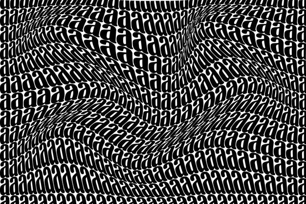 Vector simple abstract black color small letter a wavy distort pattern abstract a wave pattern
