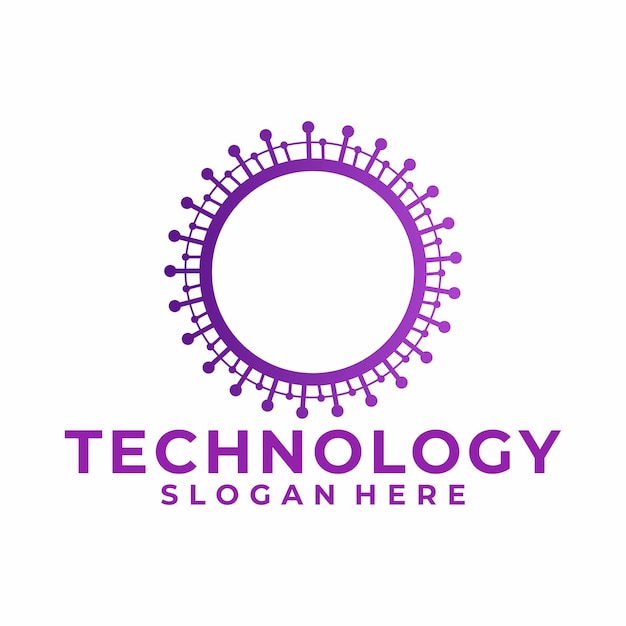 Vector simple circle technology logo designs concept vector digital tech network logo template
