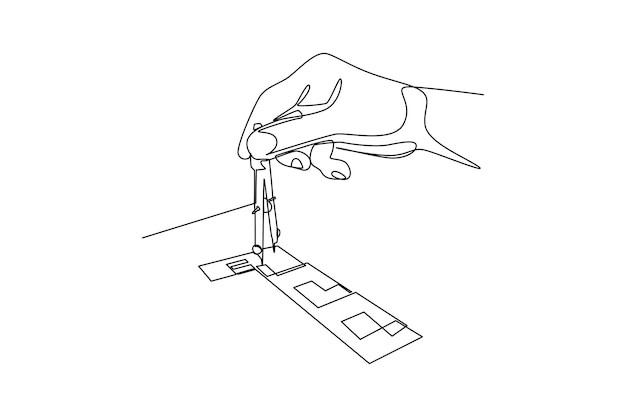 Vector simple continuous line drawing of all about building and architect activity simple line creativity designer vector designer