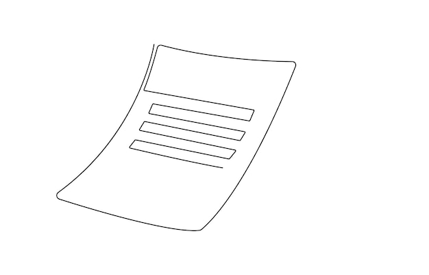 simple continuous line drawing of a document