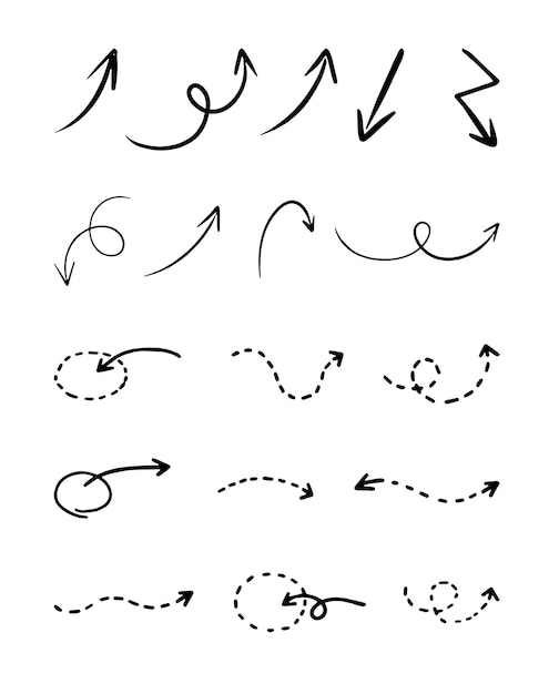 Vector simple graffiti line arrow vector graphic illustration