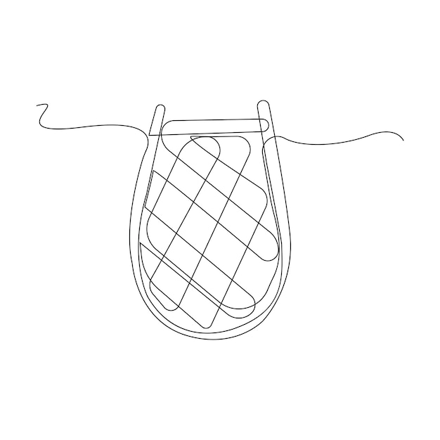 Vector simple handdrawn kulo continuous line art vector illustration