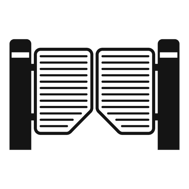 Vector simple illustration of a double swing gate with a rectangular transom